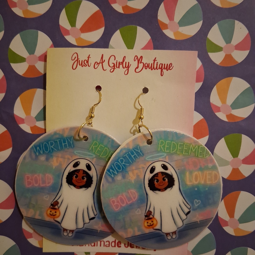 Colorful Halloween Ghost Earrings